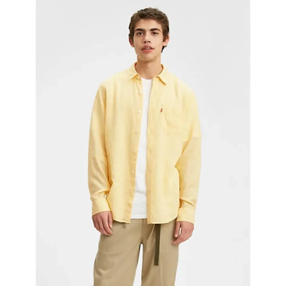 Levi's Sunset Mimosa Yellow One Pocket Button Up Shirt Men's Size Large L